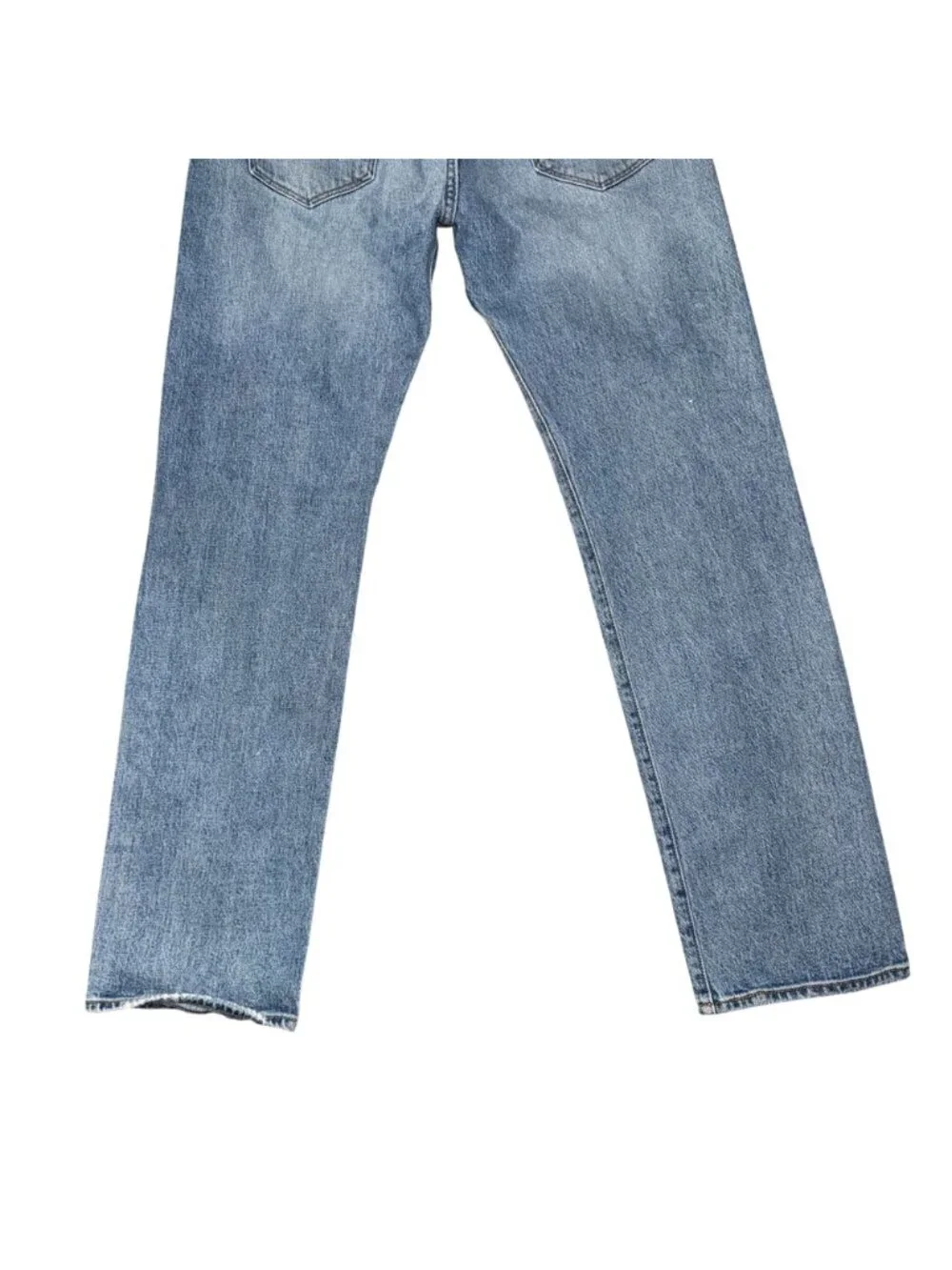 Levis 501 Button Fly Straight Leg Jeans Mens 34 31 Light Wash Stitched Pockets - Picture 7 of 8